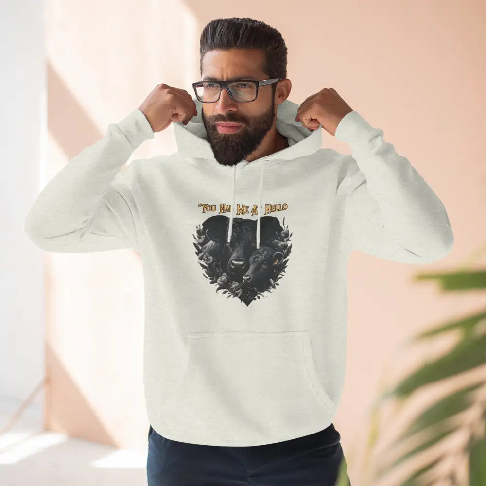 Farm Fleece Hoodie Western Farm Apparel Black Angus Bull and Cow Hoodie