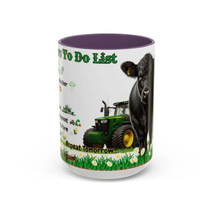 Farmer-Themed Coffee Mug Perfect Gift for Farmers Cute Cow Design Rancher Gift - 15oz / Purple - Mugs