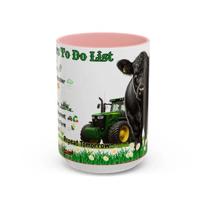 Farmer-Themed Coffee Mug Perfect Gift for Farmers Cute Cow Design Rancher Gift - 15oz / Pink - Mugs