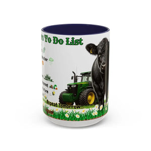 Farmer-Themed Coffee Mug Perfect Gift for Farmers Cute Cow Design Rancher Gift - 15oz / Navy - Mugs