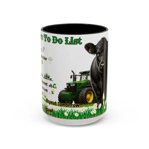 Farmer-Themed Coffee Mug Perfect Gift for Farmers Cute Cow Design Rancher Gift - 15oz / Black - Mugs