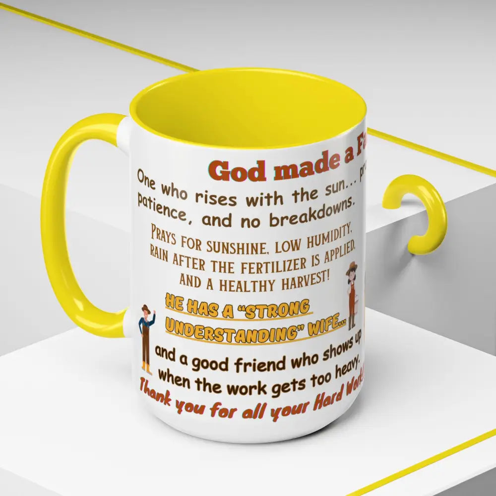 God made a Farmer Coffee Mug - Perfect Gift for Agricultural Enthusiasts Farmers Gift - Mug