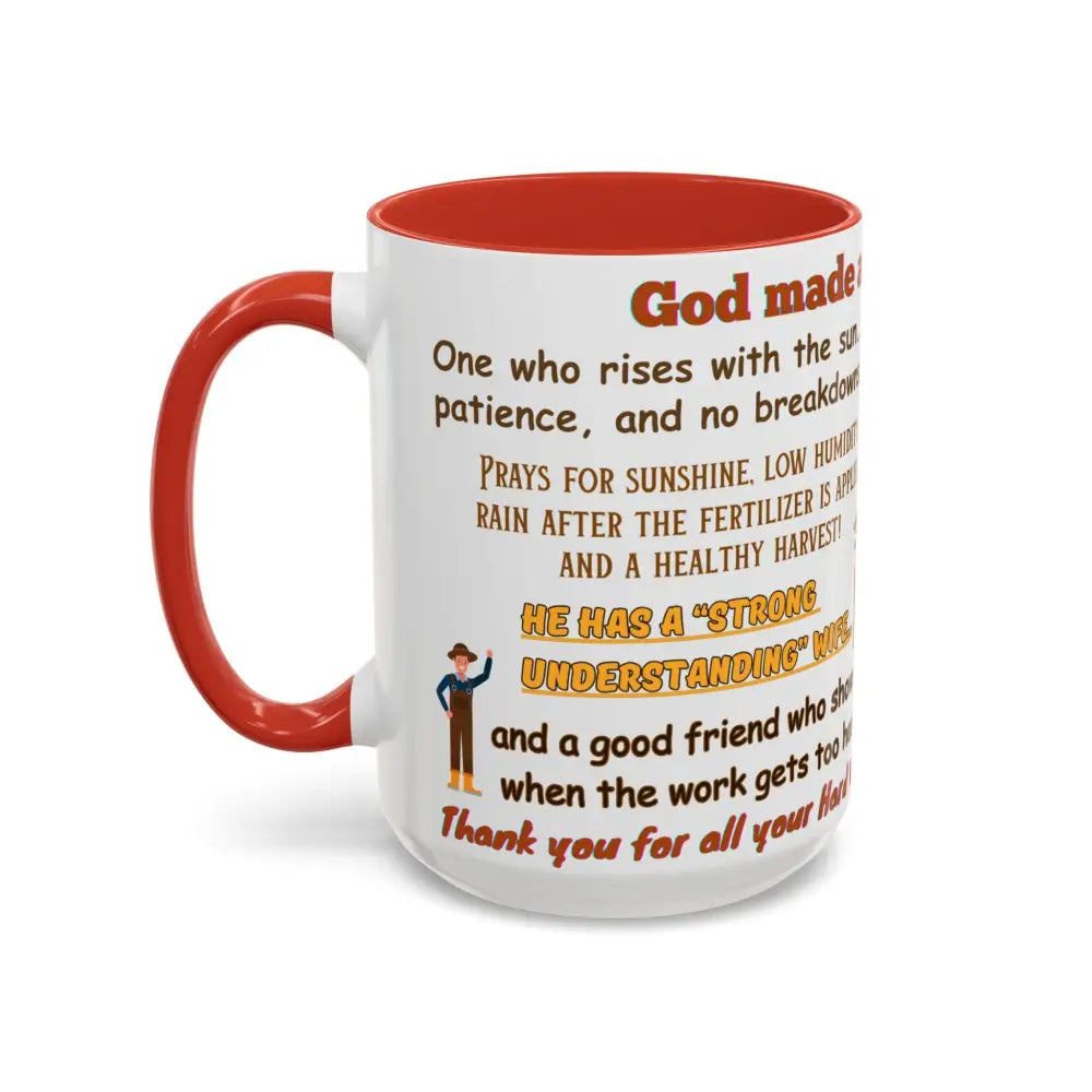 God made a Farmer Coffee Mug - Perfect Gift for Agricultural Enthusiasts Farmers Gift - Mug