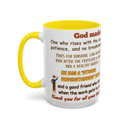 God made a Farmer Coffee Mug - Perfect Gift for Agricultural Enthusiasts Farmers Gift - Mug