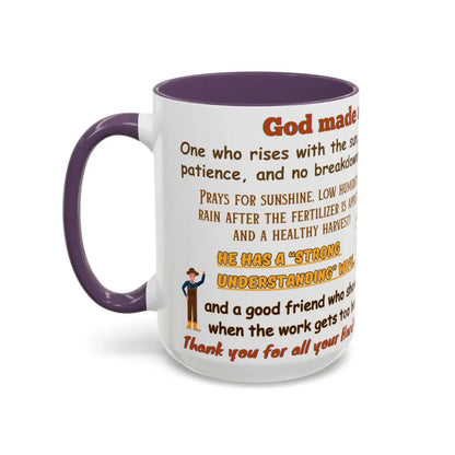 God made a Farmer Coffee Mug - Perfect Gift for Agricultural Enthusiasts Farmers Gift - Mug