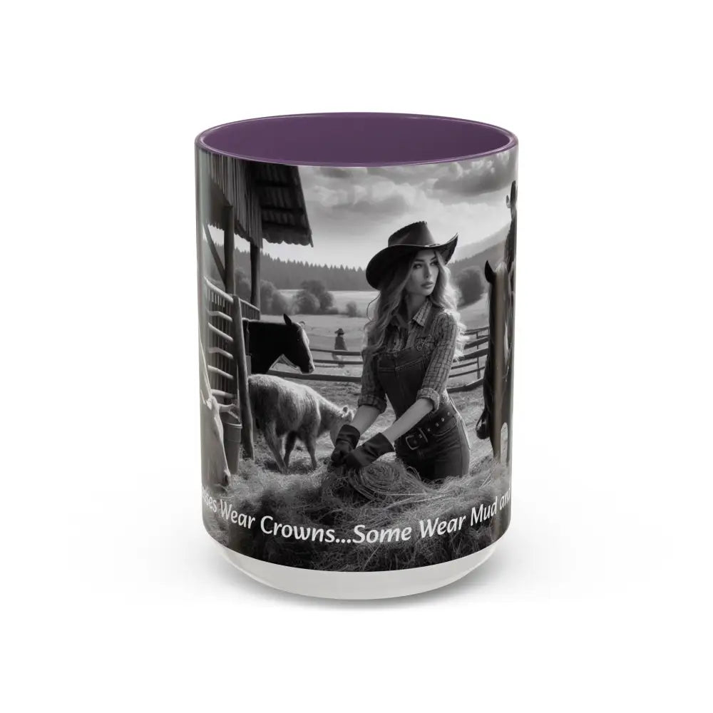 Farmers Wife Mug Funny Cowgirl Coffee Mug Trending Western Kitchen Decor 15oz 15oz / Purple Mugs
