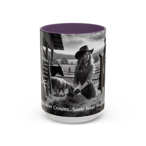 Farmers Wife Mug Funny Cowgirl Coffee Mug Trending Western Kitchen Decor 15oz - 15oz / Purple - Mugs