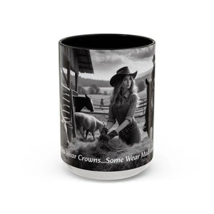 Farmers Wife Mug Funny Cowgirl Coffee Mug Trending Western Kitchen Decor 15oz - 15oz / Black - Mugs