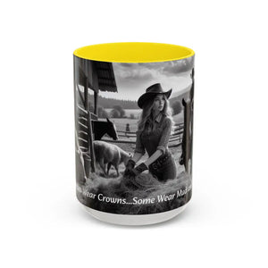 Farmers Wife Mug Funny Cowgirl Coffee Mug Trending Western Kitchen Decor 15oz - 15oz / Yellow - Mugs