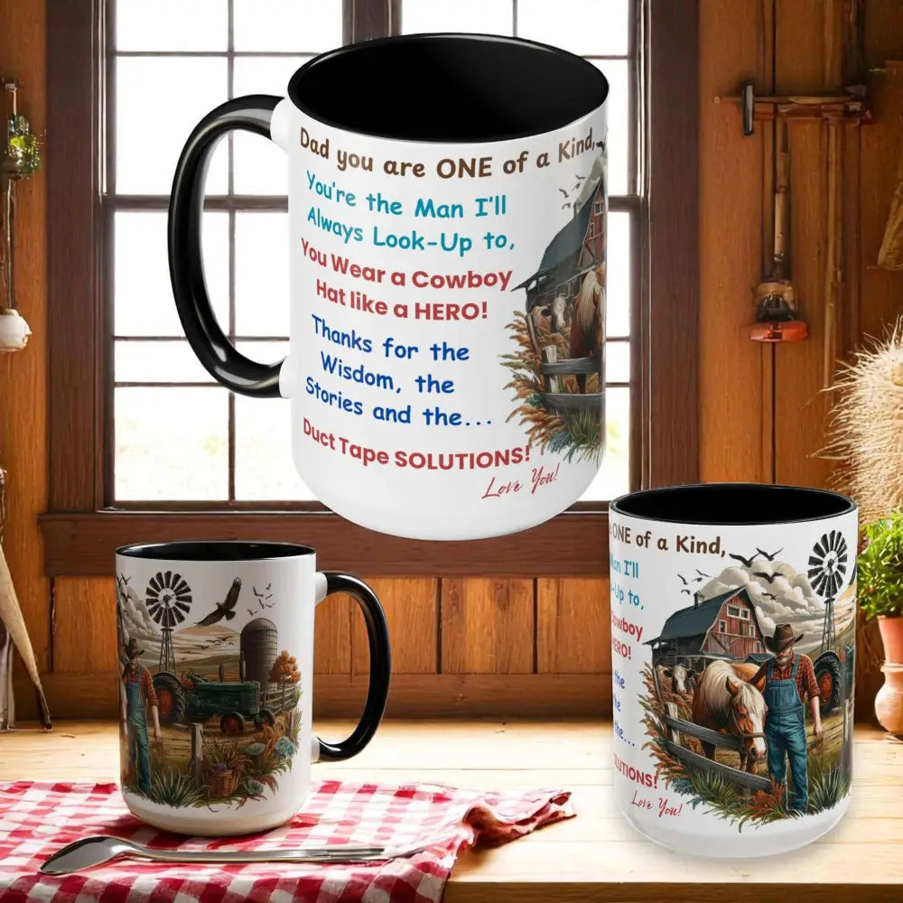 Father’s Day Coffee Mug One of a Kind Dad Country Gifts for Dad Farmer Dad Gifts Ceramic Gift Mug Mugs