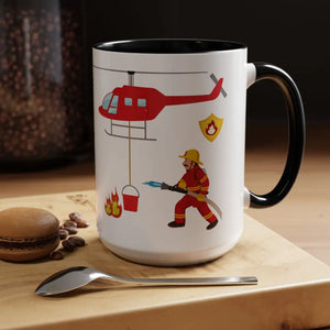 Fire Fighter Hero In the Face of Danger They Bring Hope Coffee Cup Coffee Mug 15oz - 15oz / Black - Mug