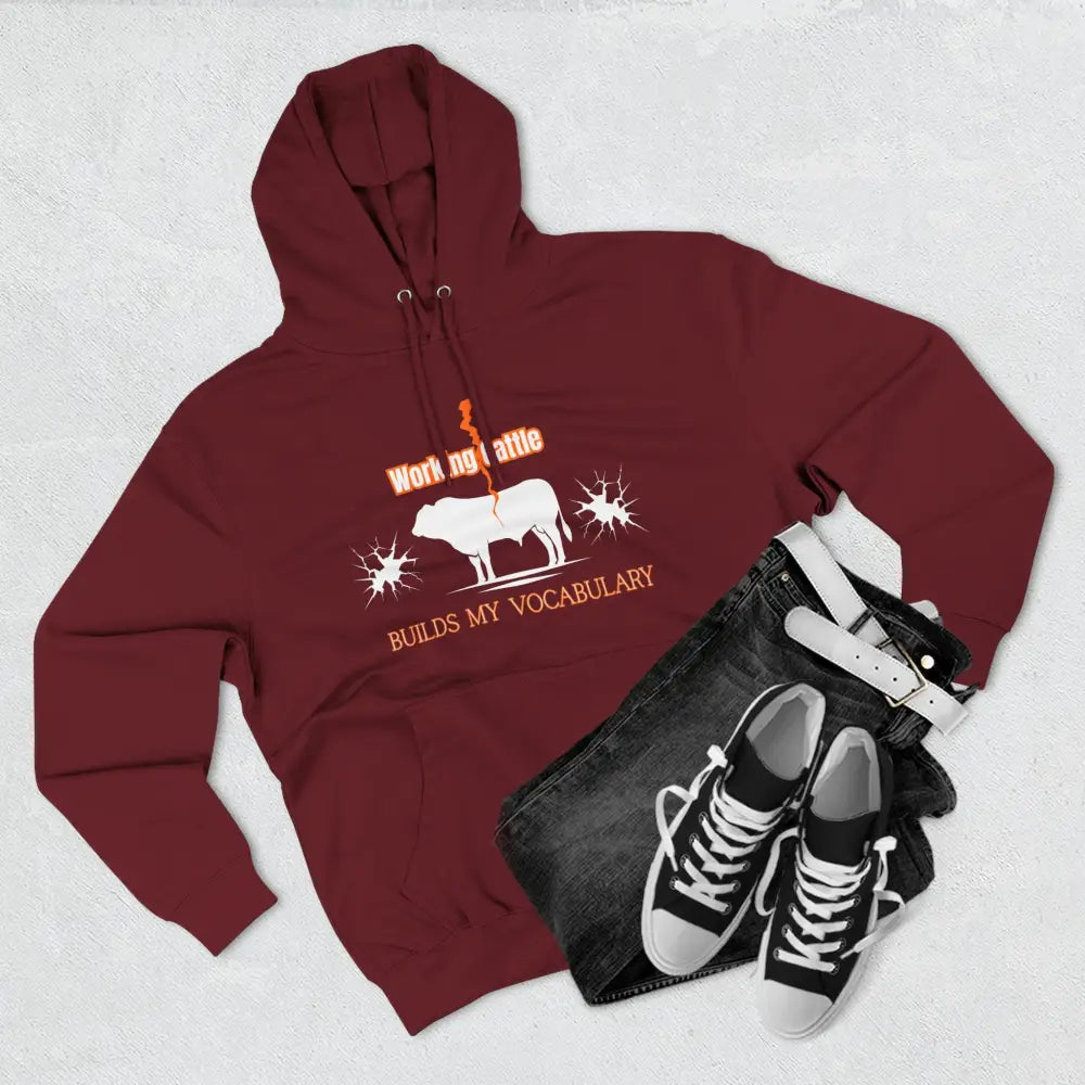 Fleece Farm Hoodie - Working Cattle Rancher Apparel Christmas Gifts for Men - Hoodie