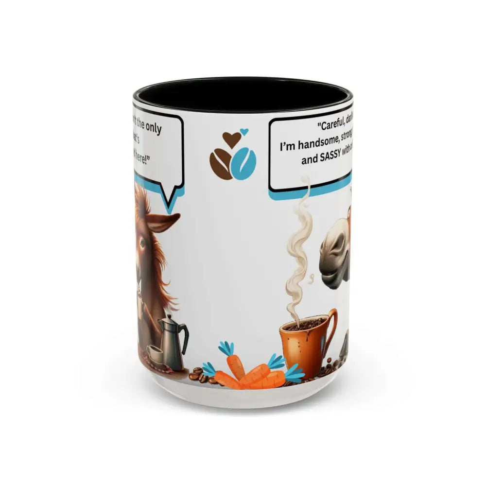 Flirty Sassy Donkey Country Mug Mule Lover Gift Idea 15oz 15oz / Black Mugs