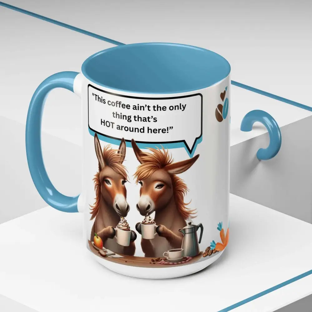 Flirty Sassy Donkey Country Mug Mule Lover Gift Idea 15oz 15oz / Light Blue Mugs