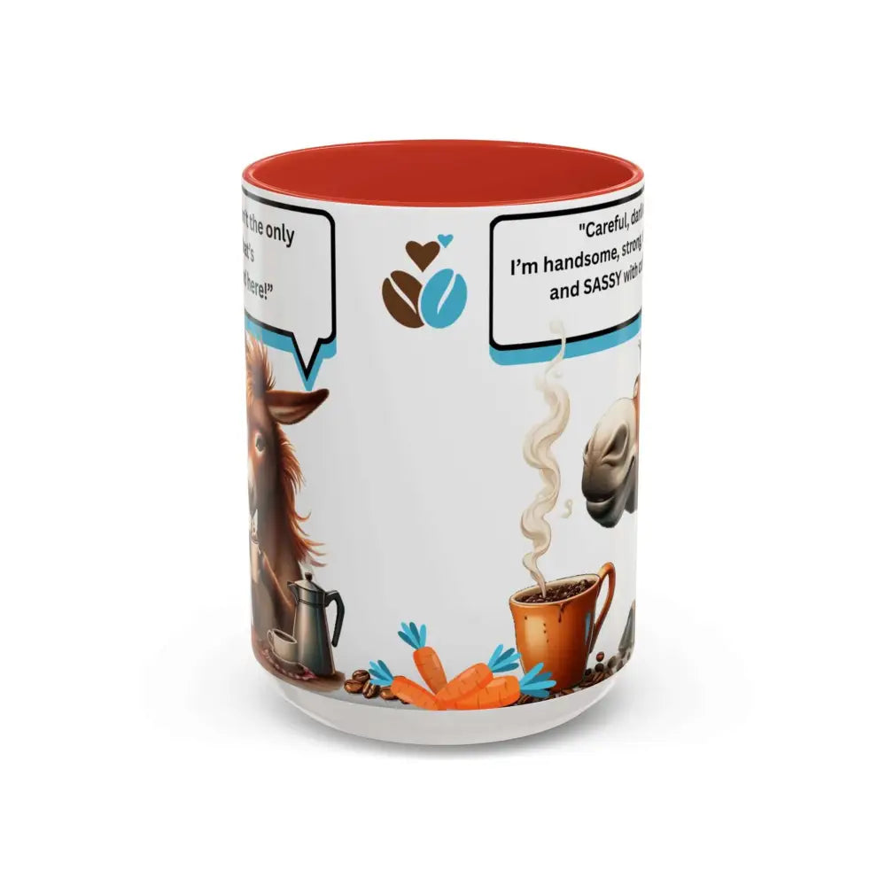 Flirty Sassy Donkey Country Mug Mule Lover Gift Idea 15oz 15oz / Red Mugs