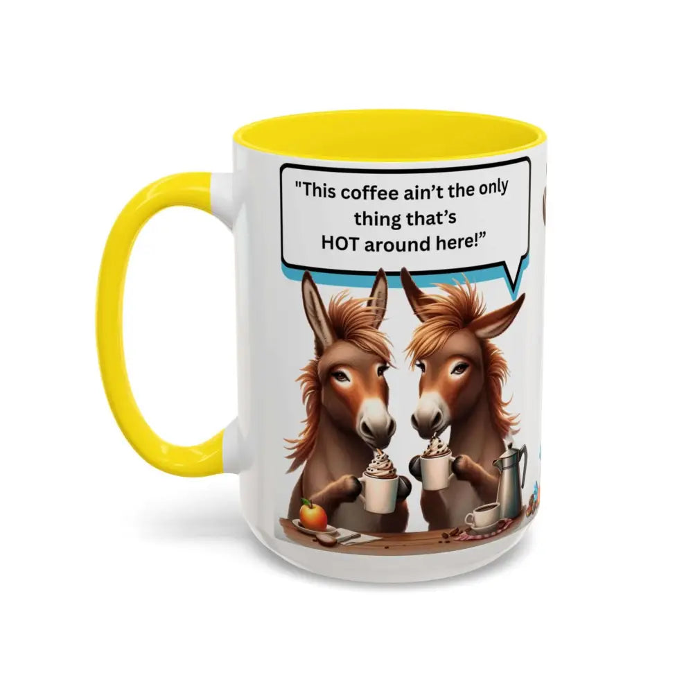 Flirty Sassy Donkey Country Mug Mule Lover Gift Idea 15oz 15oz / Yellow Mugs