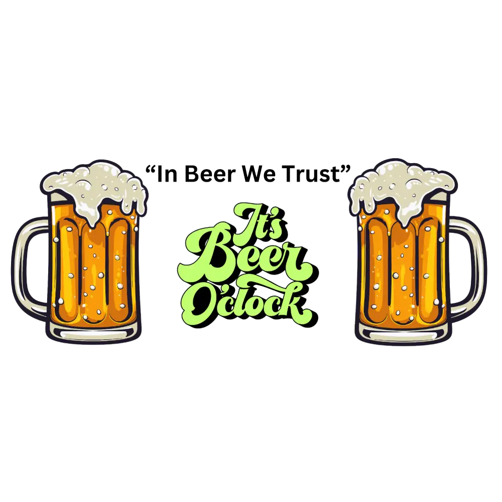 Frosted Glass Funny Beer Mugs In Beer We Trust 16oz Party Mug Tailgate Gifts - 16oz / Frosted - Mugs