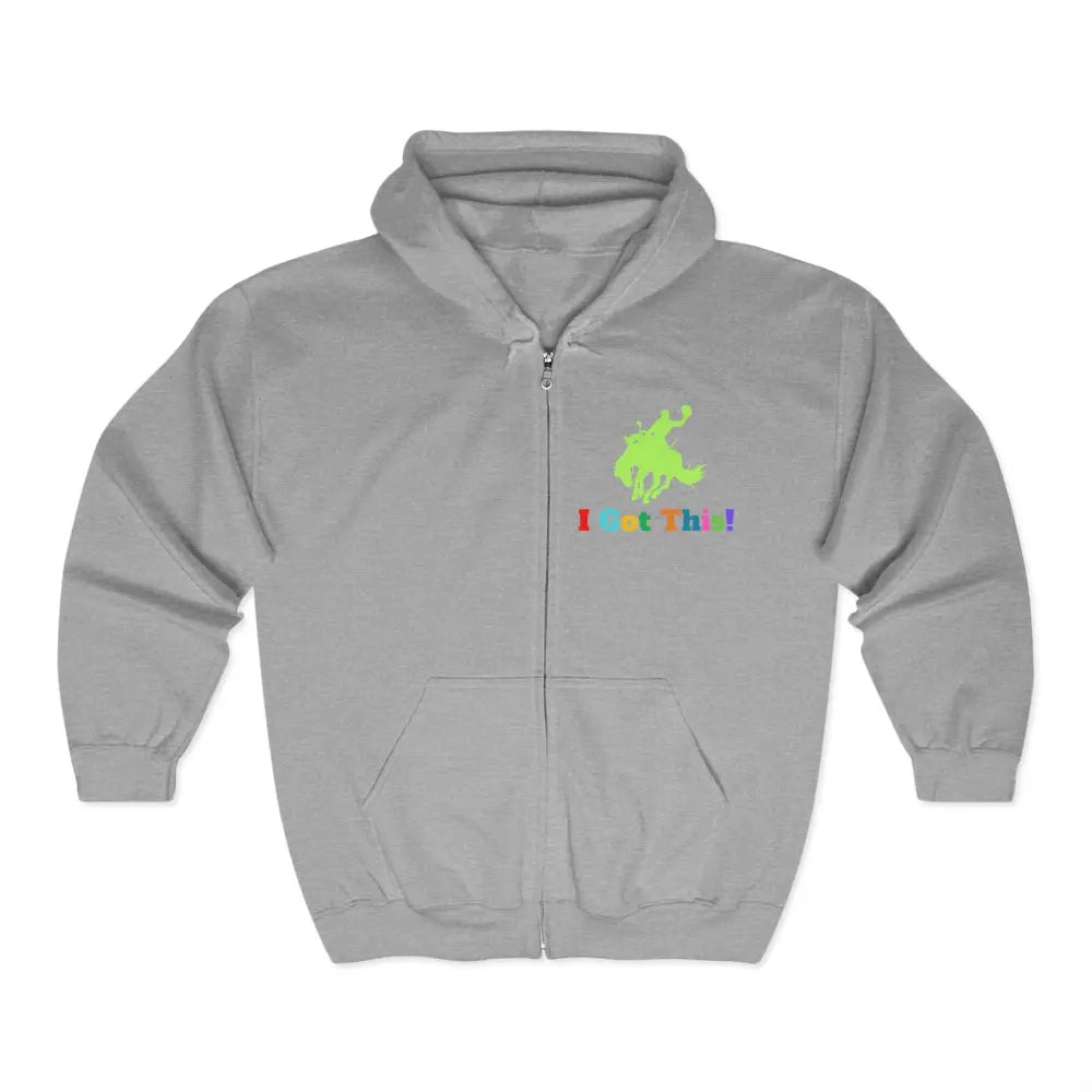 Full Zip Hooded Sweatshirt Zip Hoodie Soft Fleece Hoodie I Got This Hoodie Bucking Bronc Jacket Sport Grey / S Hoodie
