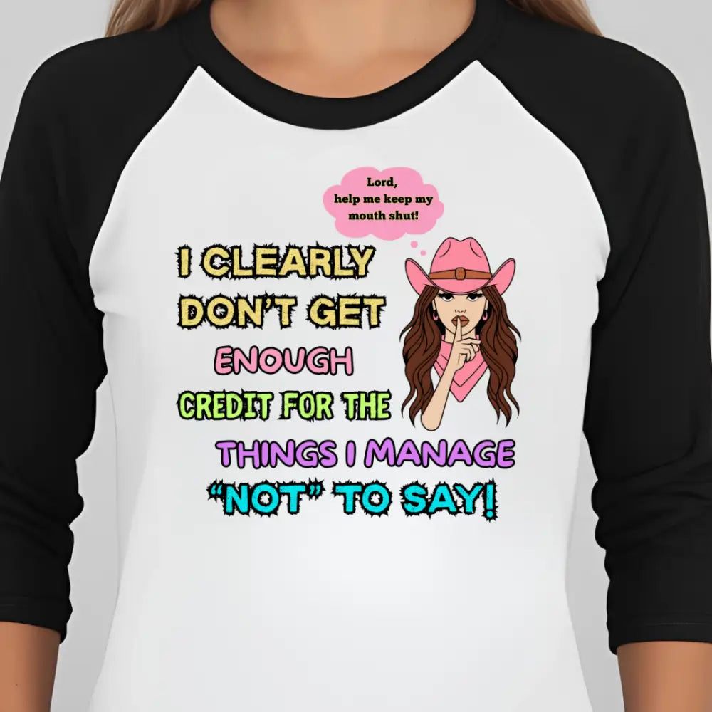 Fun Raglan Shirt Sassy Cowgirl Shirt Cowgirl Apparel Humorous Gifts for Her - Long-sleeve