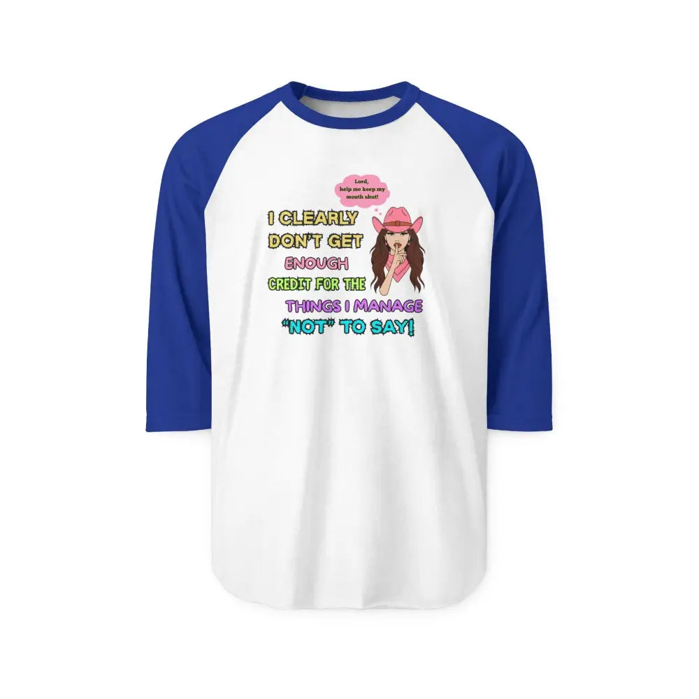 Fun Raglan Shirt Sassy Cowgirl Shirt Cowgirl Apparel Humorous Gifts for Her - XS / White/Royal - Long-sleeve