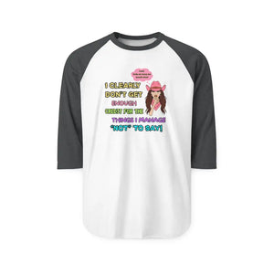 Fun Raglan Shirt Sassy Cowgirl Shirt Cowgirl Apparel Humorous Gifts for Her - S / White/Heather Charcoal - Long-sleeve