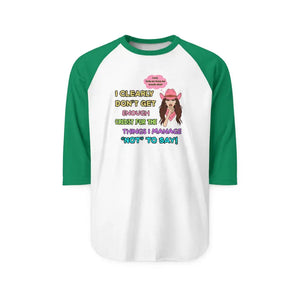 Fun Raglan Shirt Sassy Cowgirl Shirt Cowgirl Apparel Humorous Gifts for Her - XS / White/Kelly - Long-sleeve