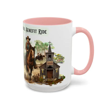 Fundraiser Coffee Mug - Larkin Coffer Annual Trail Ride Fundraiser 15 oz Custom Horse Lover Cups - Mug