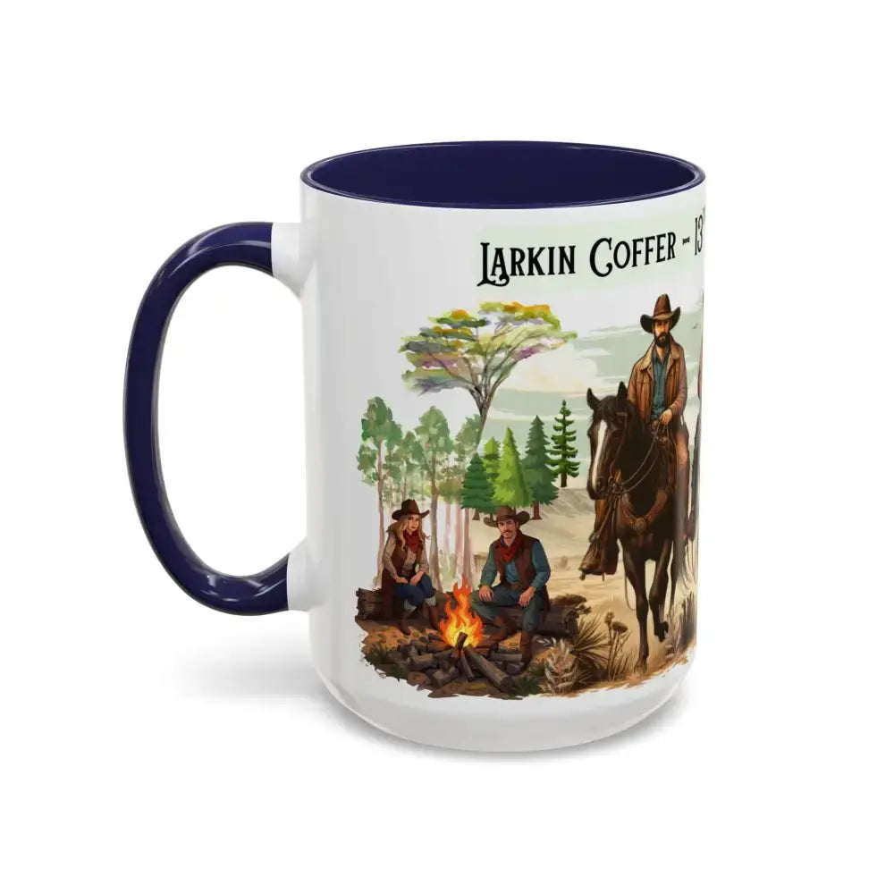 Fundraiser Coffee Mug - Larkin Coffer Annual Trail Ride Fundraiser 15 oz Custom Horse Lover Cups - Mug