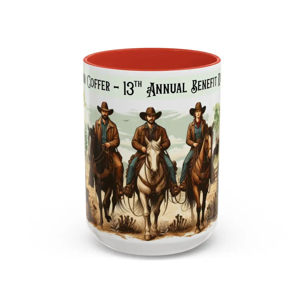 Fundraiser Coffee Mug - Larkin Coffer Annual Trail Ride Fundraiser 15 oz Custom Horse Lover Cups - 15oz / Red - Mug