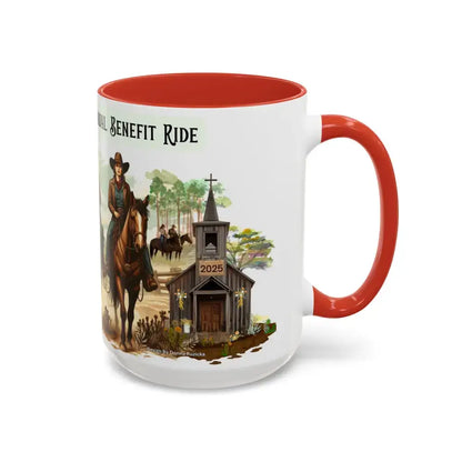 Fundraiser Coffee Mug - Larkin Coffer Annual Trail Ride Fundraiser 15 oz Custom Horse Lover Cups - Mug