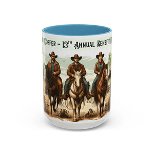 Fundraiser Coffee Mug - Larkin Coffer Annual Trail Ride Fundraiser 15 oz Custom Horse Lover Cups - 15oz / Light Blue