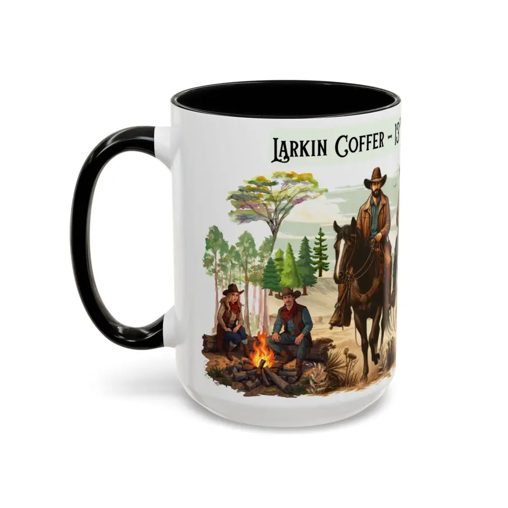 Fundraiser Coffee Mug - Larkin Coffer Annual Trail Ride Fundraiser 15 oz Custom Horse Lover Cups - Mug