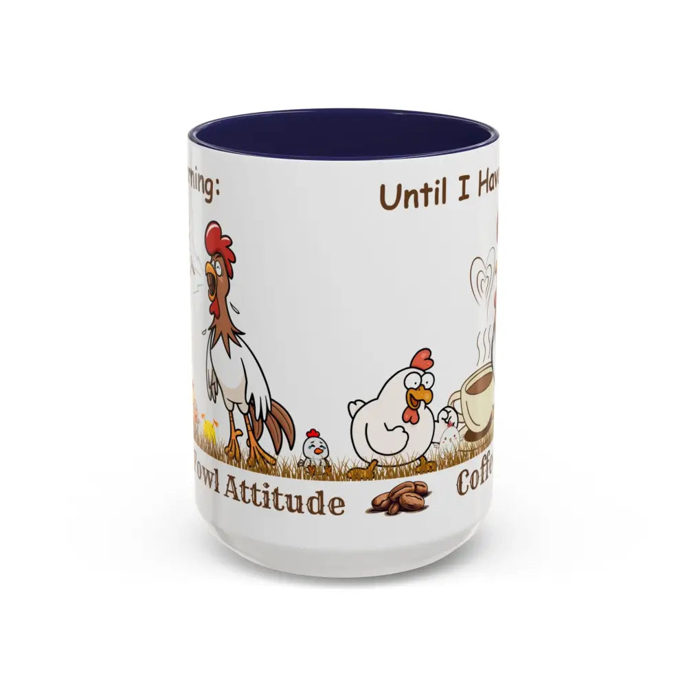 Funny Chicken Coffee Mug Trending Humorous Chicken Gifts Trending Unique Gifts Chicken Lover 15oz 15oz / Navy Mug