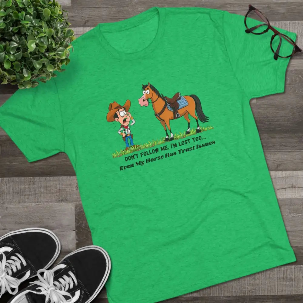 Funny Cowboy Horse T-Shirt Trail Riding Tee Western Shirt for Men - T-Shirt