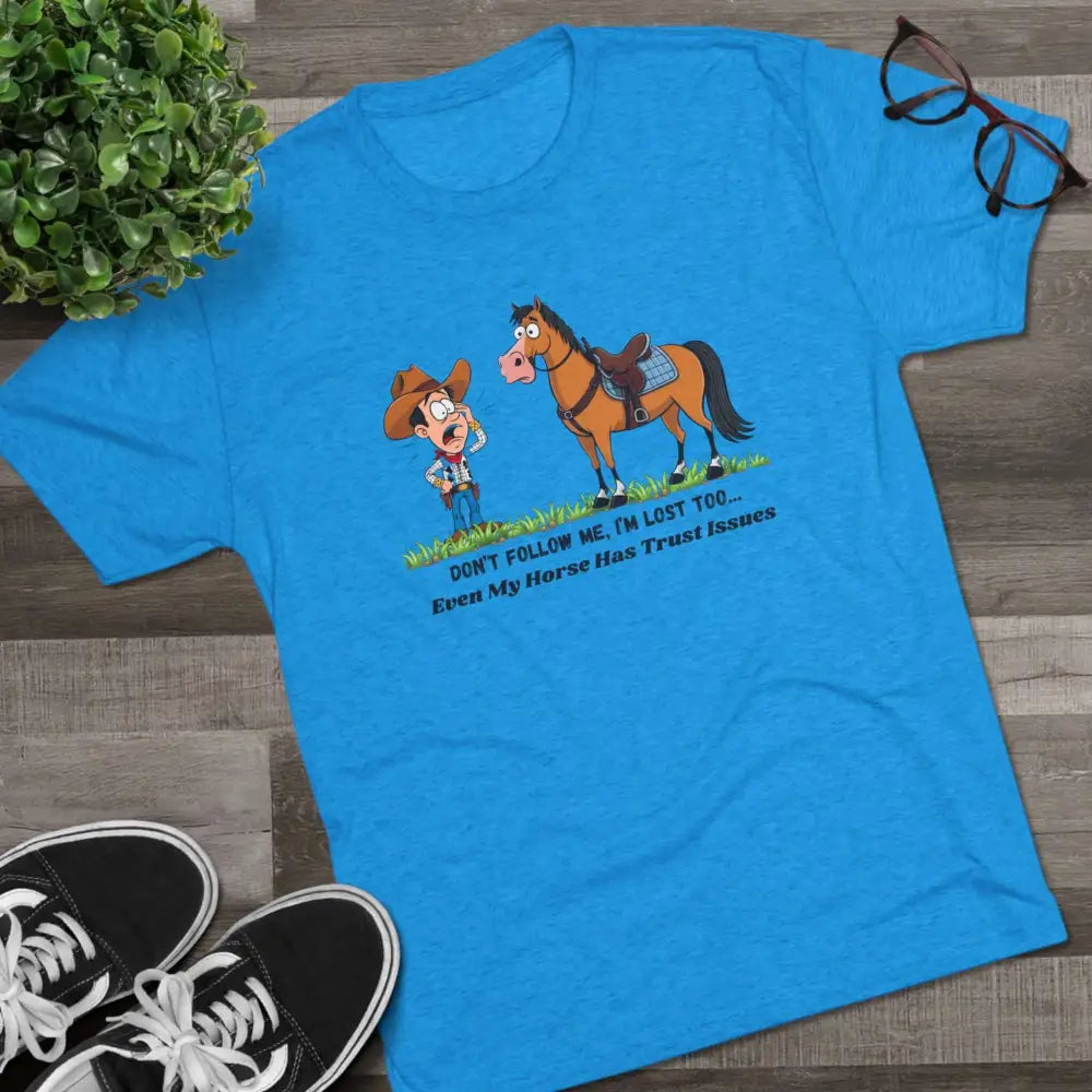 Funny Cowboy Horse T-Shirt Trail Riding Tee Western Shirt for Men - T-Shirt