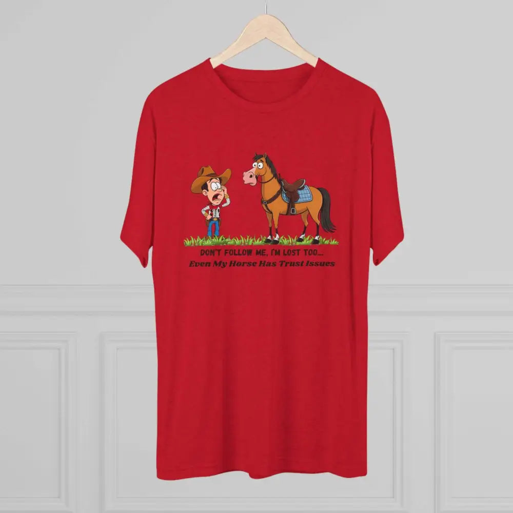Funny Cowboy Horse T-Shirt Trail Riding Tee Western Shirt for Men - T-Shirt