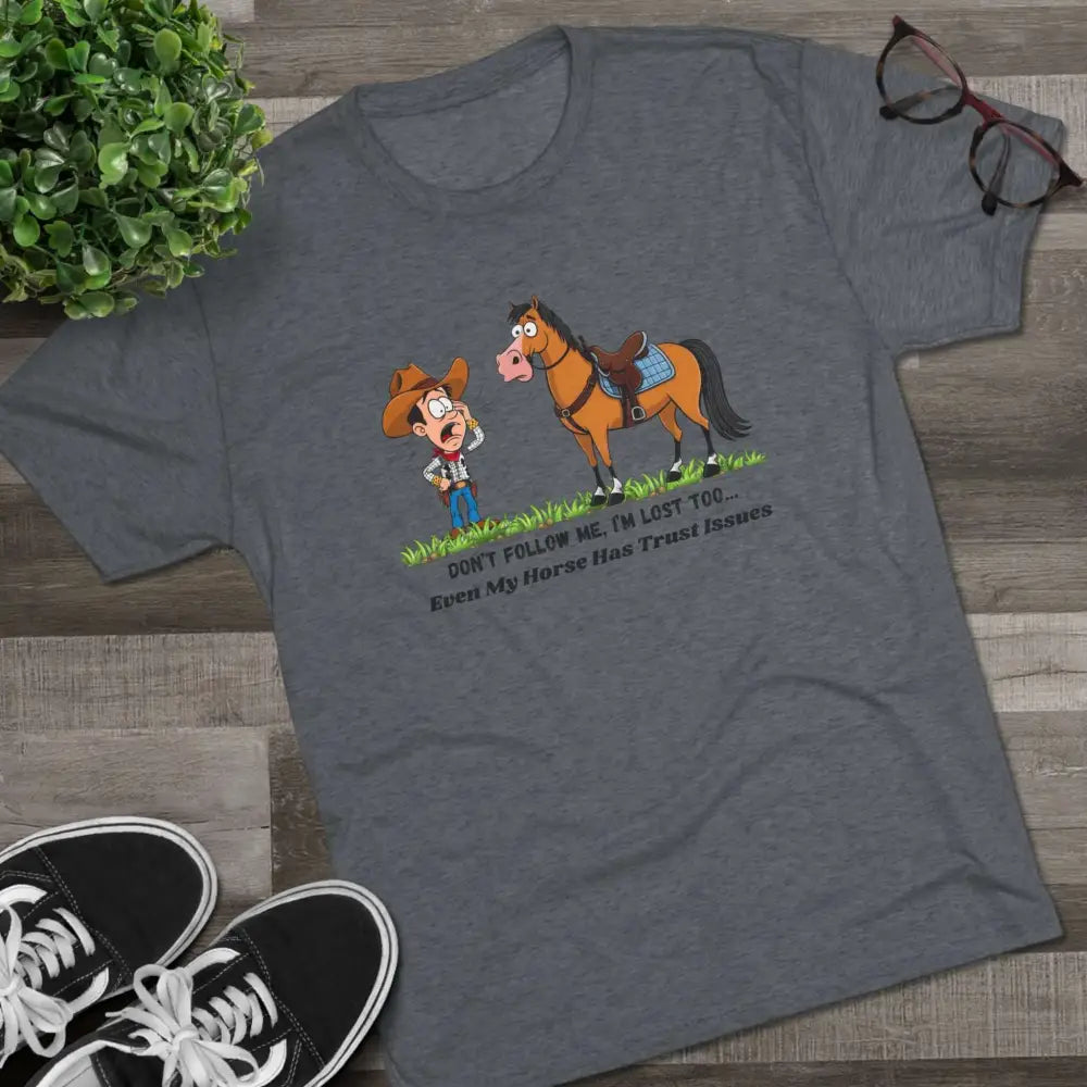 Funny Cowboy Horse T-Shirt Trail Riding Tee Western Shirt for Men - T-Shirt