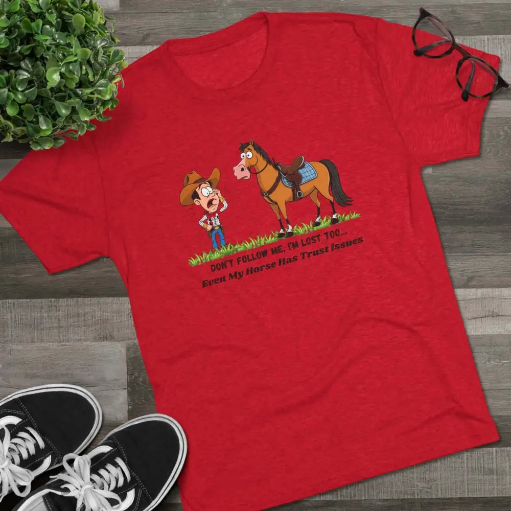 Funny Cowboy Horse T-Shirt Trail Riding Tee Western Shirt for Men - T-Shirt