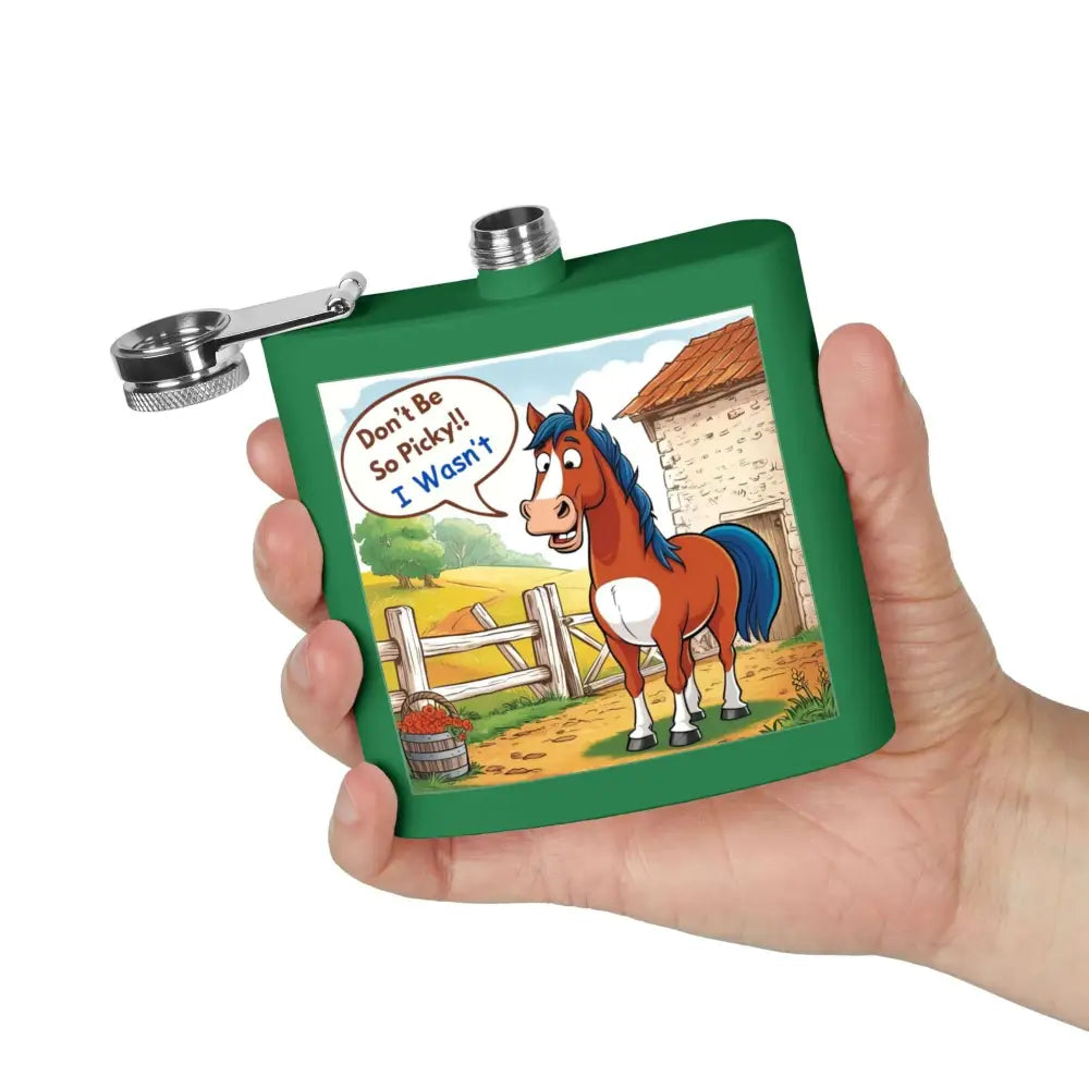 Funny Horse Stainless Steel Flask Unique Gift for Horse Lovers 6oz - Mugs