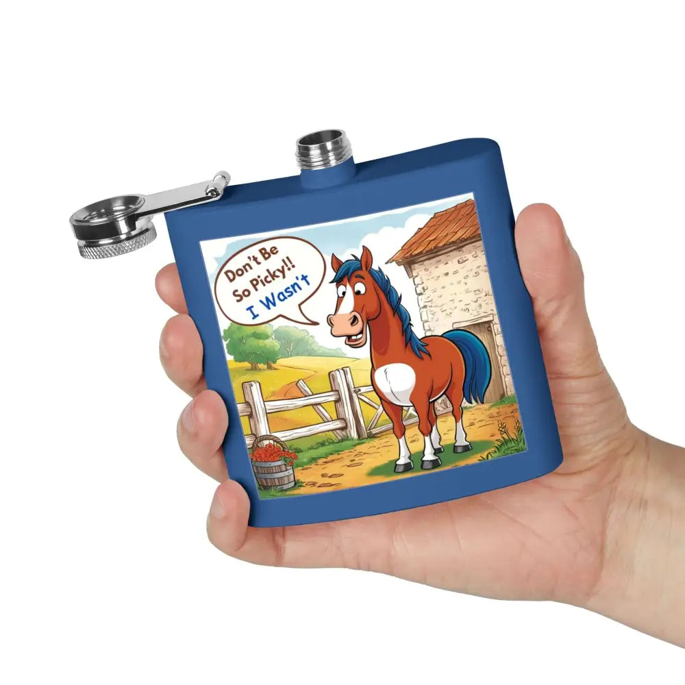 Funny Horse Stainless Steel Flask Unique Gift for Horse Lovers 6oz - Mugs