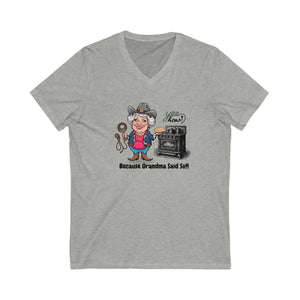 Funny Western Grandma V-Neck T-Shirt Perfect Nana or Granny Tee Gift for Grandmas and MeMaw - Athletic Heather / S