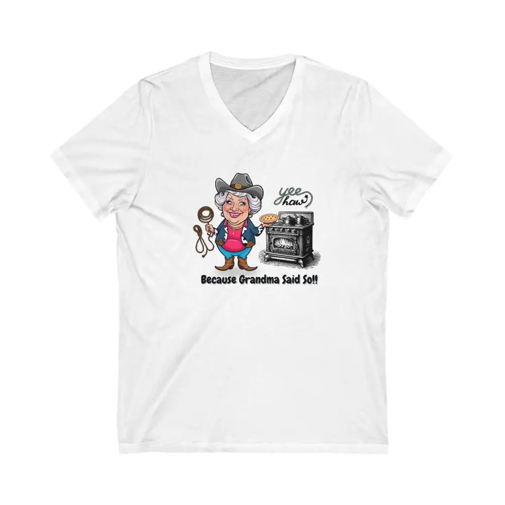 Funny Western Grandma V-Neck T-Shirt Perfect Nana or Granny Tee Gift for Grandmas and MeMaw - White / S - V-neck