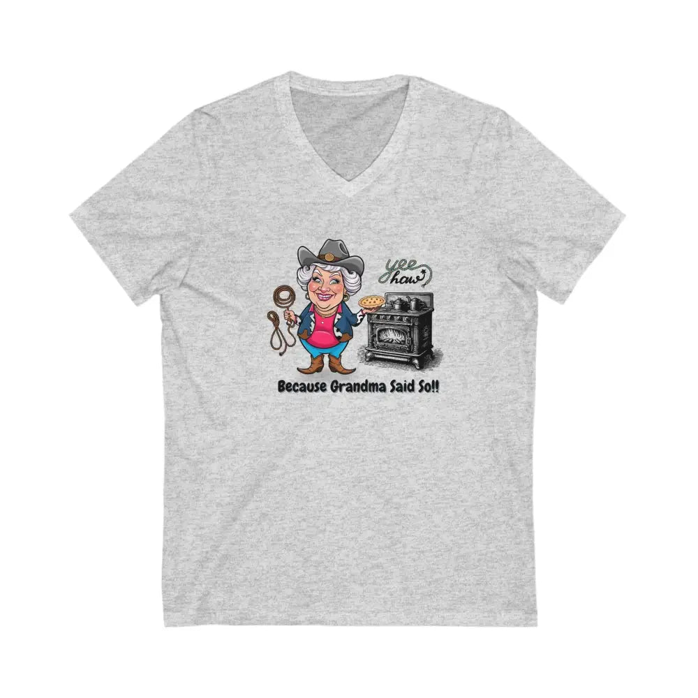 Funny Western Grandma V-Neck T-Shirt Perfect Nana or Granny Tee Gift for Grandmas and MeMaw - Ash / S - V-neck