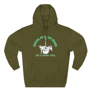 Guitars Cows & Horses Hoodie — Hoodies for Men Winter Farm Apparel - M / Army Green - Hoodie