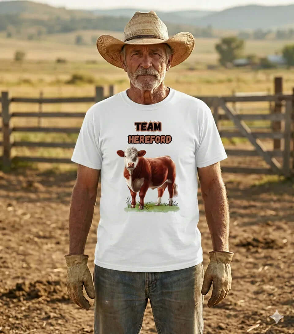 Hereford T-Shirt, Cattle Farmer Tee, Livestock Show Shirt - The Best New Thing