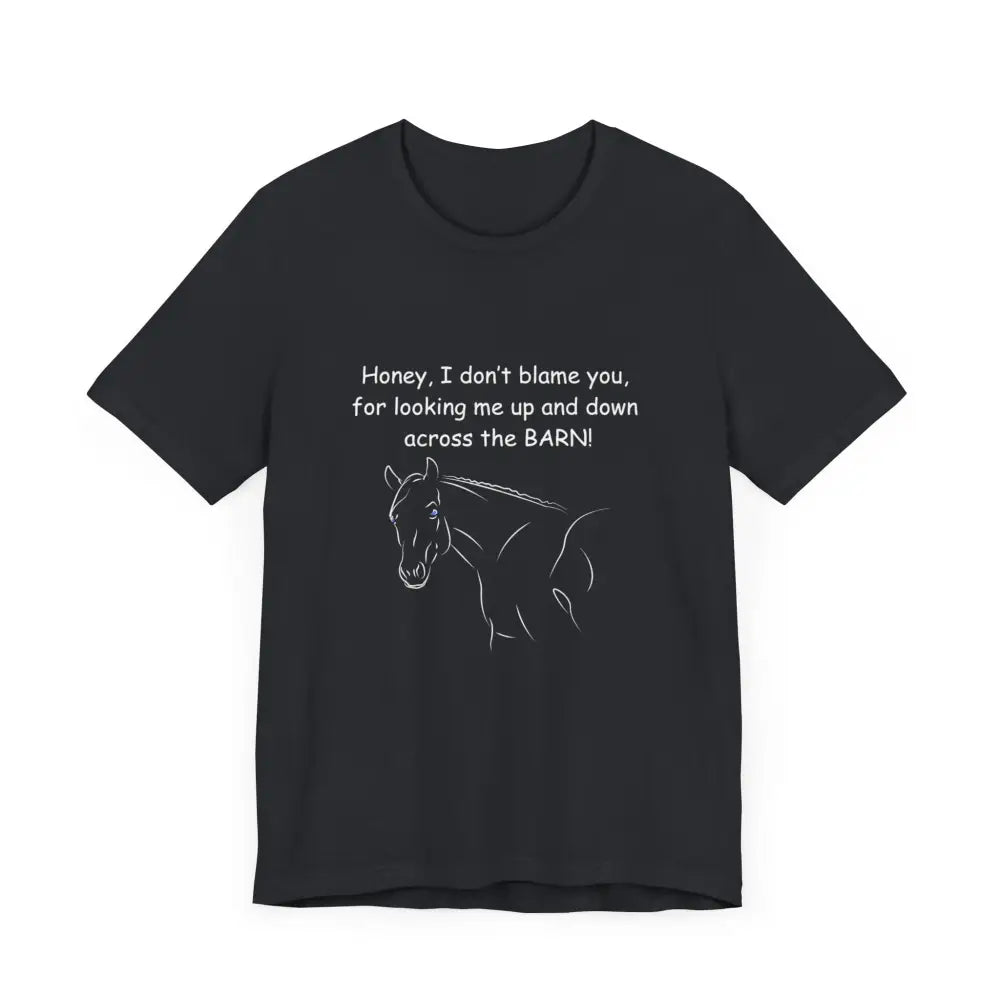 Black horse graphic on a classic unisex jersey short sleeve tee for Cowgirl Gifts