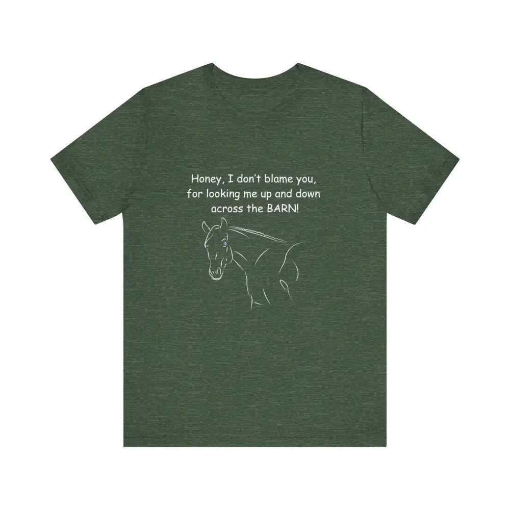 Green classic unisex jersey short sleeve tee with horse graphic for Cowgirl Gifts