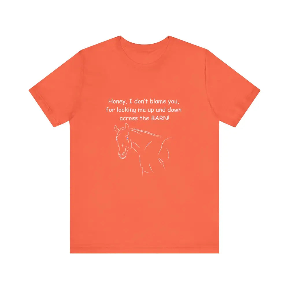 Orange T-shirt with horse graphic, classic unisex jersey short sleeve tee for Cowgirl Gifts