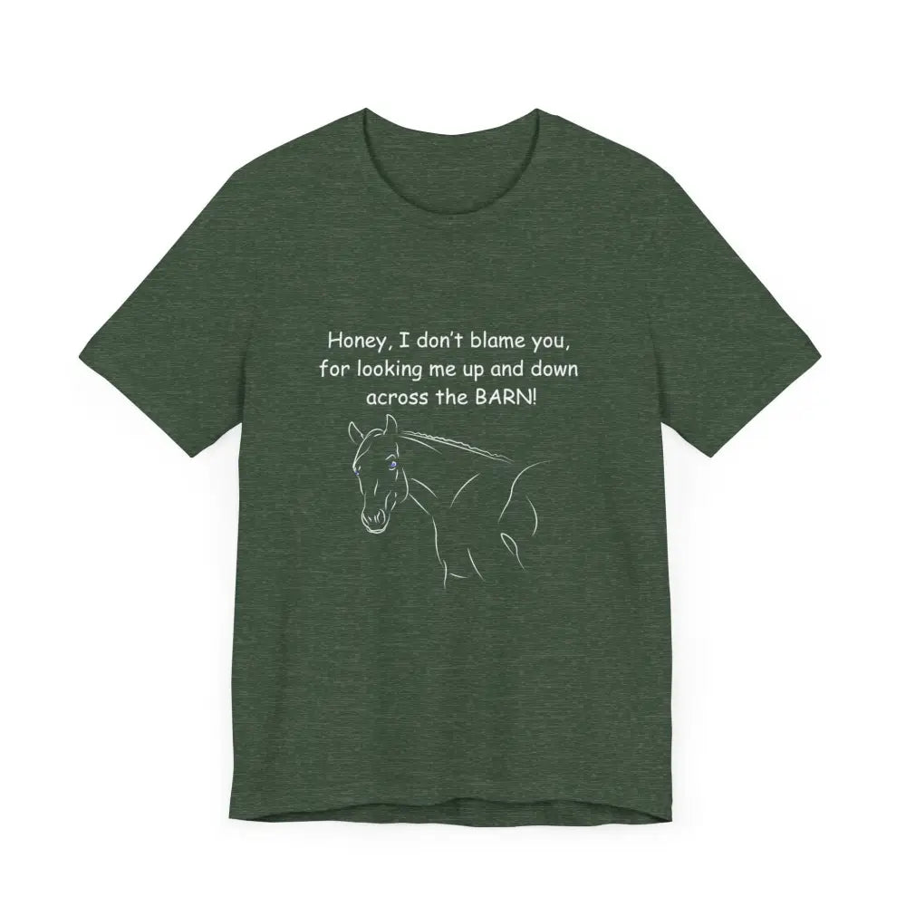Green classic unisex jersey short sleeve tee with horse graphic and text for Cowgirl Gifts