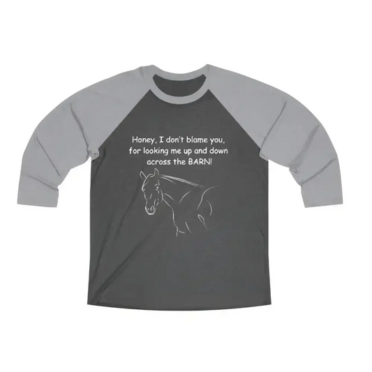 Charcoal gray unisex loose-fit horse lover tee with horse graphic